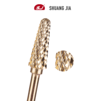 SHUANGJIA ensemble de manucure professionnel forets à ongles coniques carbure cuticule propre outil de retrait de Gel doux acrylique US Plug Type
