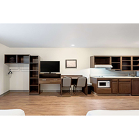 WoodSpring convient aux meubles d'hôtel de luxe modernes sur mesure ensemble de chambre à coucher 5 étoiles pour meubles à panneaux de bois d'hôtel