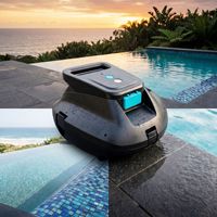 Nettoyeur de piscine robotisé avec brosse triple action, rinçage et aspiration, aspirateur de piscine sans fil IPX8, grand réservoir de débris pour un nettoyage facile