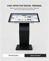 Écran LCD 65 pouces, borne interactive d'information Android tout-en-un, borne de consultation tactile
