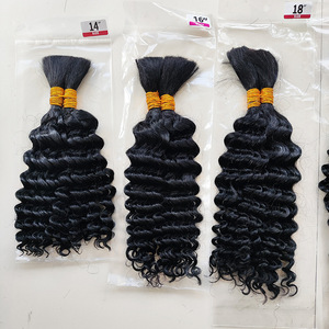 Cheveux à tresser en vrac Deep Wave pour tresses bohèmes, 60% cheveux humains, perruques en vrais cheveux tissées à la main, 100g, 14-24 pouces, couleurs noir/brun/blond - Product Image 3
