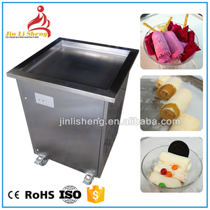 Phẳng Duy Nhất Pan Thái Fry Máy Làm Kem Ngay Lập Tức Kem Làm Nước Đá Chiên Kem Máy Cuộn - Product Image 6