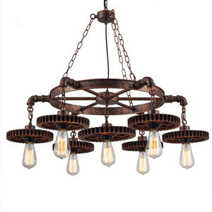 <span class=keywords><strong>Lampada</strong></span> a Sospensione LED <span class=keywords><strong>con</strong></span> Ingranaggi Stile Steampunk, Lampadario Industriale Vintage, Lampade Nostalgiche per Loft - Product Image 2