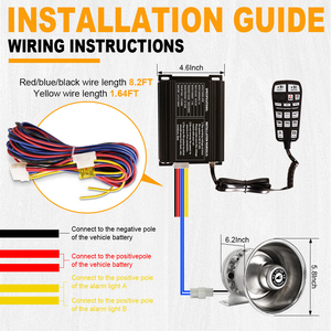 <span class=keywords><strong>12V</strong></span> /24V 200W Polices Siren Hiệu Suất Cao Xe Loud Siren Khuếch Đại Loa Sừng Cho Xe Cứu Thương Cháy Tuck - Product Image 2