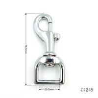 Boucle de sangle de sac robuste de 25 mm, mousqueton pivotant pour laisse de chien, mousqueton à déclenchement en métal