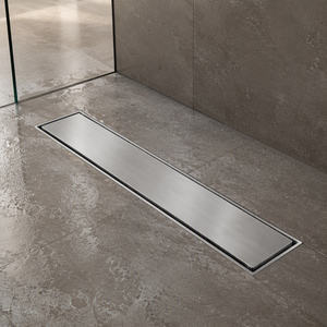 Sifone <span class=keywords><strong>Doccia</strong></span> Lineare Nascosto Personalizzato in Acciaio Inox SUS 304, 2 in 1 con Copertura <span class=keywords><strong>a</strong></span> Incasso <span class=keywords><strong>per</strong></span> Piastrelle, Scarico <span class=keywords><strong>a</strong></span> <span class=keywords><strong>Pavimento</strong></span> <span class=keywords><strong>per</strong></span> Bagno, Alta Portata, Nichel Spazzolato, 300-1200mm - Product Image 5