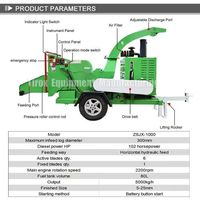 Broyeur à bois diesel 30 cm pour le traitement commercial des branches et des bûches