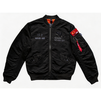 Blouson aviateur classique pour homme, hiver, avec broderie, imperméable, anti-plis, en stock