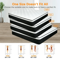 Matelas à ressorts ensachés 7 zones en mousse à mémoire de forme en latex