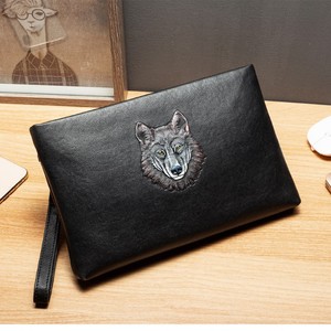 Pochette pour homme en cuir de vachette pleine fleur, grande capacité, imprimé animal, sac à main professionnel pour usage quotidien - Product Image 3