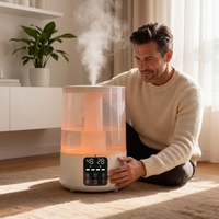 Humidificateur ultrasonique électrique intelligent 5L d'usine OEM, aromathérapie, lumière LED à changement de couleur, faible bruit, résistant à la corrosion, pour hôtel
