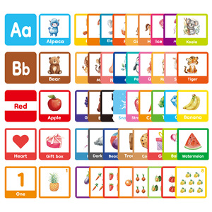 Cartes flash <span class=keywords><strong>en</strong></span> <span class=keywords><strong>anglais</strong></span> pour enfants avec logo personnalisé, dessins animés, alphabet, formes et animaux, jouets éducatifs précoces, échantillon <span class=keywords><strong>gratuit</strong></span> - Product Image 2