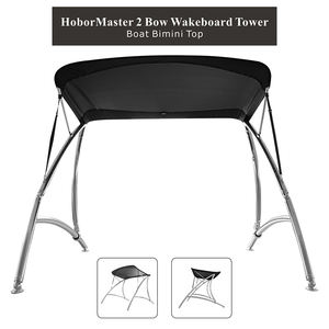 Nouveau Bimini Top à 2 arceaux en acier inoxydable anti-UV avec <span class=keywords><strong>tissu</strong></span> imperméable pour <span class=keywords><strong>bateau</strong></span>, compatible avec les tours de wakeboard et les tours Monster Tower - Product Image 3