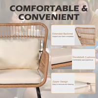 Ensemble de canapés de jardin de luxe en rotin tressé pour terrasse, mobilier d'extérieur moderne pour salon et chambre, table et chaises en rotin PE