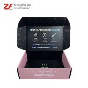 Shipping package custom logo corrugated personalized customised boxes branded mailer box for hair products