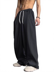 <span class=keywords><strong>Pantaloni</strong></span> Casual da Uomo Personalizzabili Stile Hip Hop con Vita Elastica e Coulisse, Gamba Larga, <span class=keywords><strong>Tasche</strong></span> Laterali, Oversize - Product Image 1