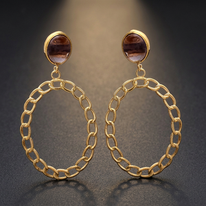 Boucles d'oreilles en laiton en gros, faites à la main, avec pierres précieuses, style ethnique, inspiration hindouisme, origine Rajasthan, plaqué or 18 carats, plaqué or 14 carats, unisexe - Product Image 3