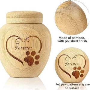 กล่องใส่ของทำจากใยไผ่เป็นมิตรกับสิ่งแวดล้อมสำหรับสัตว์เลี้ยงขี้เถ้าไม้ไผ่ - Product Image 6