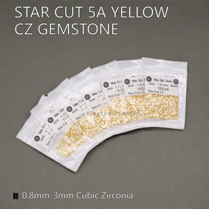 Precio de fábrica Star Cut 5A Yellow Round Cubic Zirconia Piedra preciosa suelta CZ Stone - Product Image 4