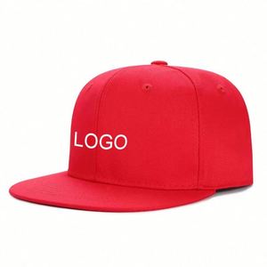 Gorras Deportivas Rojas de Alta Calidad con Diseño Personalizado, Logotipo Impreso, Orificios Cortados con Láser, Gorra de Béisbol de 5 Paneles con Visera Plana - Product Image 1