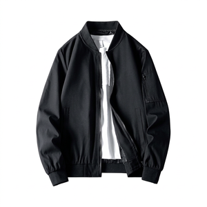 Men's Slim Fit Lightweight Canvas Bomber Jacket Windproof Hooded Vintage Ribbed Cuffs Pockets Waterproof Design Customized - Product Image 1