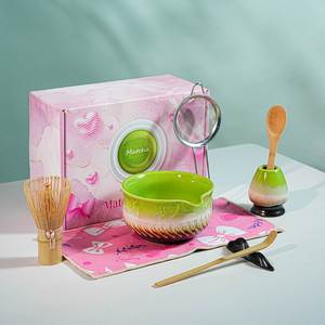 Ensemble en céramique japonaise avec fouet en bambou, design portable, outils à matcha écologiques, logo personnalisé - Product Image 1