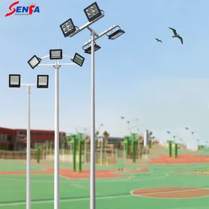 Senfa led Court light hot dip galvanised and customised colour outdoor light pole 8 meters high court light high mast