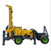 Plate-forme de forage hydraulique de puits d'eau de roues de 180m 200m 300m 400m 500m pour la machine rotative de roche de forage profond