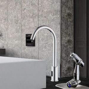 Robinet de lavabo automatique sans contact à capteur, double poignée, monotrou, en laiton, pour salle de sport, vente en gros - Product Image 3
