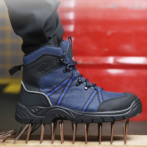 Unisex Factory Construction Work Boots Leather Steel Toe Anti Slip Puncture Proof <strong>Safety</strong> Shoes - Product Image 1
