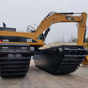 Excavatrice amphibie Caterpillar 349DL d'occasion de 50 tonnes à bras long pour le dragage marin lourd et les travaux fluviaux - Product Image 2
