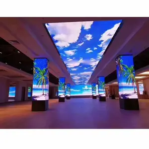 4K Indoor Flexible Cylindrical Led Single Sign Display Column Custom Expo Curved Advertising Screen For Pillar Circular Led wall