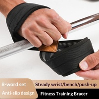 Muñequeras Deportivas Personalizadas para Adultos, Correa de Asistencia para Fitness, Material de Polipropileno/Neopreno/Látex, Soporte de Muñeca con Diseño de 8 Caracteres para Tracción Intensa