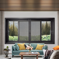 Fenêtre coulissante horizontale en alliage d'aluminium américain, type chenille, anti-ouragan, pour villa, certifiée Energy Star, avec verre trempé et contrôle anti-insectes