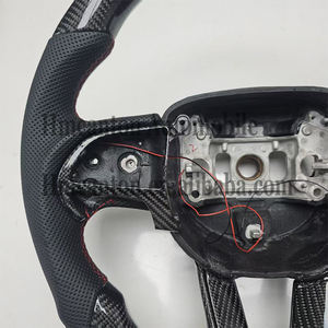 พวงมาลัย LED หนังคาร์บอนไฟเบอร์มีรูพรุนสำหรับ Dodge Challenger Car STEERING Wheel - Product Image 4