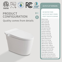 WC intelligent en céramique moderne avec chauffage de siège automatique, chasse d'eau par siphon, siphon en S, équipement sanitaire intelligent