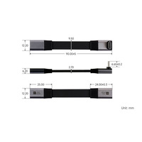 Kabel Ekstensi Tipe-C USB4 V2.0 Fitur Lengkap Transfer Data 80Gbps Mendukung 90 °   Melengkungkan Jaket TPE Fleksibel 8K pada Video HD 60Hz