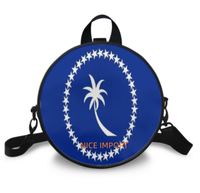 Tas Selempang Bendera Barbados untuk Wanita, Tas Tangan Bulat PU dengan Resleting untuk Penggunaan Sehari-hari, Dompet Ponsel, Tas Selempang Wanita Trendi