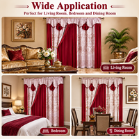 Ensemble de rideaux de luxe en velours avec cantonnière, attaches à pompons, doublure et passe-tringle, 55x84 pouces, vente en gros