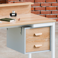 Bureau moderne pour la maison ou le bureau, avec cadre en bois et métal, hauteur réglable, avec étagère pour ordinateur portable/ordinateur de bureau