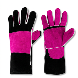 Split Cow sheep Leather Welding <b>Gloves</b> Heat Resistant Safety Work <b>Gloves</b> with Reinforced Palm and <b>Long</b> Gauntlet Cuff Wholesale - Product Image 4