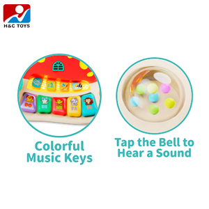 <span class=keywords><strong>Piano</strong></span> musical multifonctionnel en forme de champignon de dessin animé avec lumières et clavier, jouet instrument de <span class=keywords><strong>musique</strong></span> - Product Image 3
