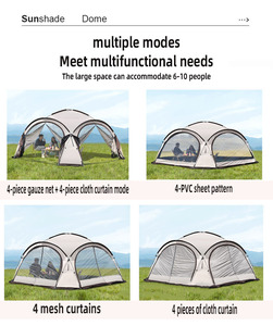 Tente <span class=keywords><strong>de</strong></span> <span class=keywords><strong>camping</strong></span> cylindrique extra-large <span class=keywords><strong>avec</strong></span> auvent, pour 6 à 10 personnes, idéale pour le <span class=keywords><strong>camping</strong></span> en plein air, les parcs et les zones sauvages, portable et imperméable - Product Image 3