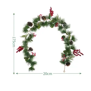 5.8ft Künstliche Weihnachten Weihnachts stern Girlande Rote Beeren Kiefern Zapfen Für Baum wände Haustür Baum Treppen Geländer Mäntel