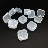 Boîte à rabat transparente en plastique anti-poussière, petite, carrée, pour bijoux, cadeaux, autocollants, vente chaude