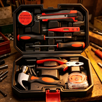 Ensemble d'outils de mécanicien portable professionnel de 9 pièces pour l'entretien général de la maison, kit de quincaillerie