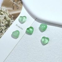 Manik-manik Kaca Bentuk Hati Warna Permen 8mm Lubang Lurus untuk Pembuatan Kalung Anting Perhiasan Kerajinan Tangan