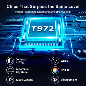 Proyector Inteligente Android 8K HD, Portátil, LCD, Cine en Casa, Inalámbrico, Wifi Dual, Bluetooth 6, Corrección Trapezoidal Automática, Alto Brillo, para Películas y Juegos - Product Image 3