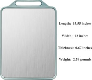 Planche à découper rectangulaire double face écologique en acier inoxydable, pour décongeler, fruits, anti-moisissure, pâte, antibactérienne, nouvelle cuisine - Product Image 2