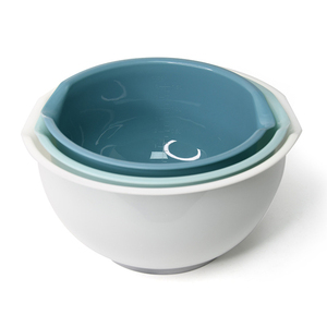 Juego de 3 Tazones Apilables Multifuncionales para Servir en la Cocina, 2.5/2/1.5L, Color Azul Cielo, Tazones de Plástico para Mezclar Ensaladas - Product Image 4
